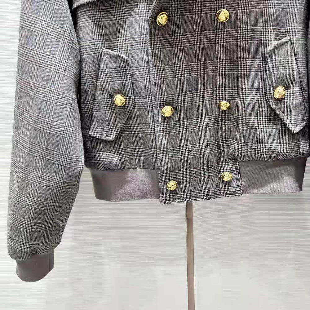 Celine Women Bomber Jacket in Prince of Wales Flannel - image 7