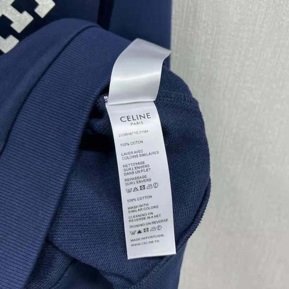Celine Men Celine Paris 16 Sweatshirt in Cotton Fleece-Navy - image 10