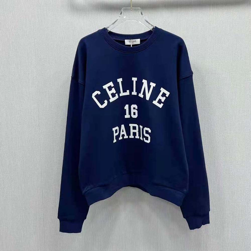 Side angle highlighting logo detail on Celine Men Celine Paris 16 Sweatshirt