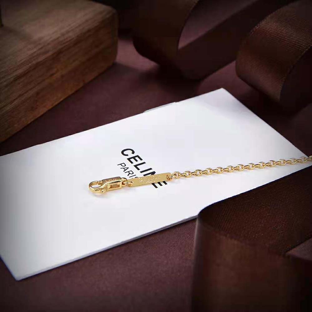 Celine Women Cœur Celine Charms Necklace in Brass with Gold Finish and Resin Pearl - image 8
