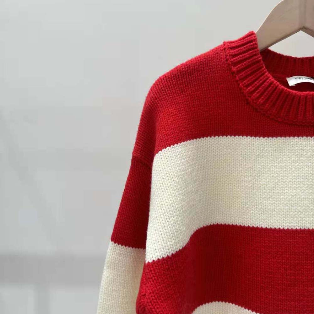Celine Men Crew Neck Sweater in Wool Cashmere and Silk-Red - image 5