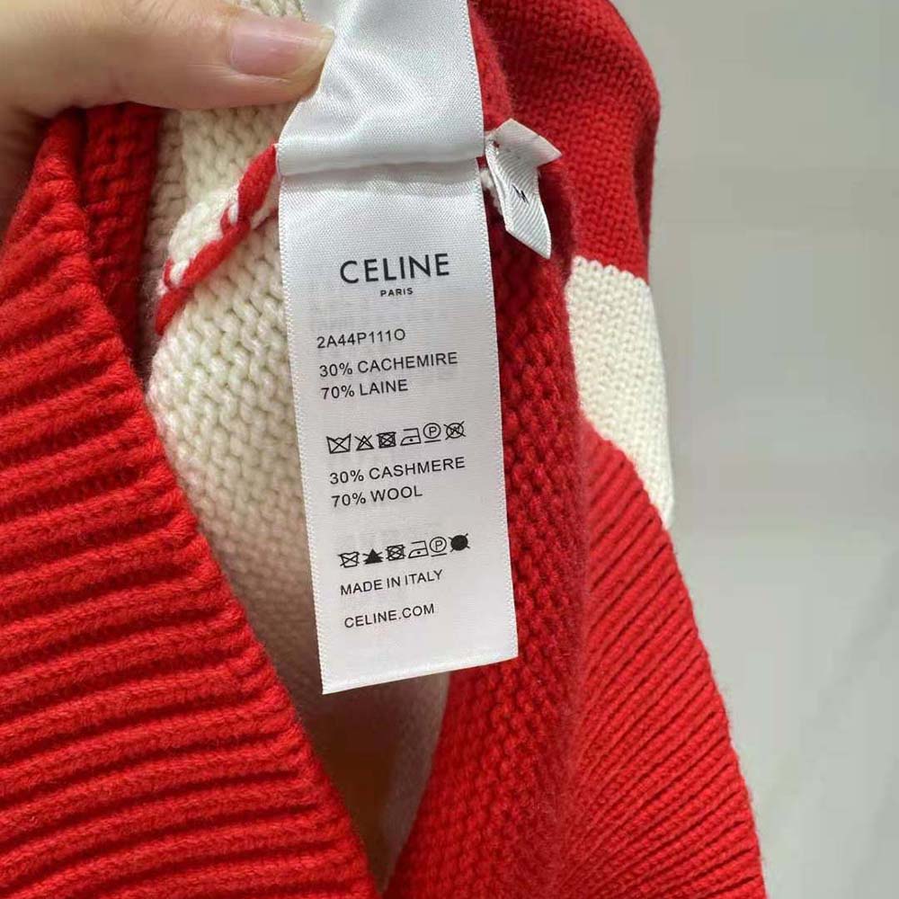 Celine Men Crew Neck Sweater in Wool Cashmere and Silk-Red - image 9