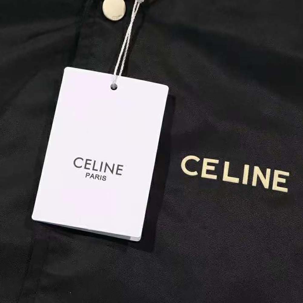 Celine Men Embroidered Teddy Jacket in Satin-finish Nylon-Black - image 9