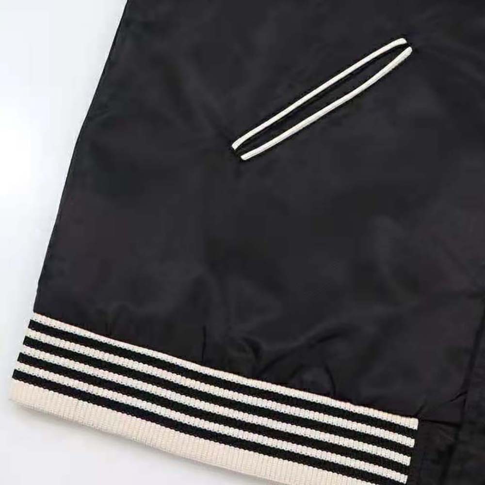 Celine Men Embroidered Teddy Jacket in Satin-finish Nylon-Black - image 7