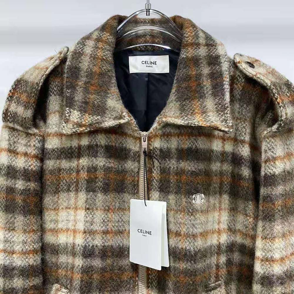 Celine Men Loose Teddy Jacket in Brushed Checked Tweed - image 6