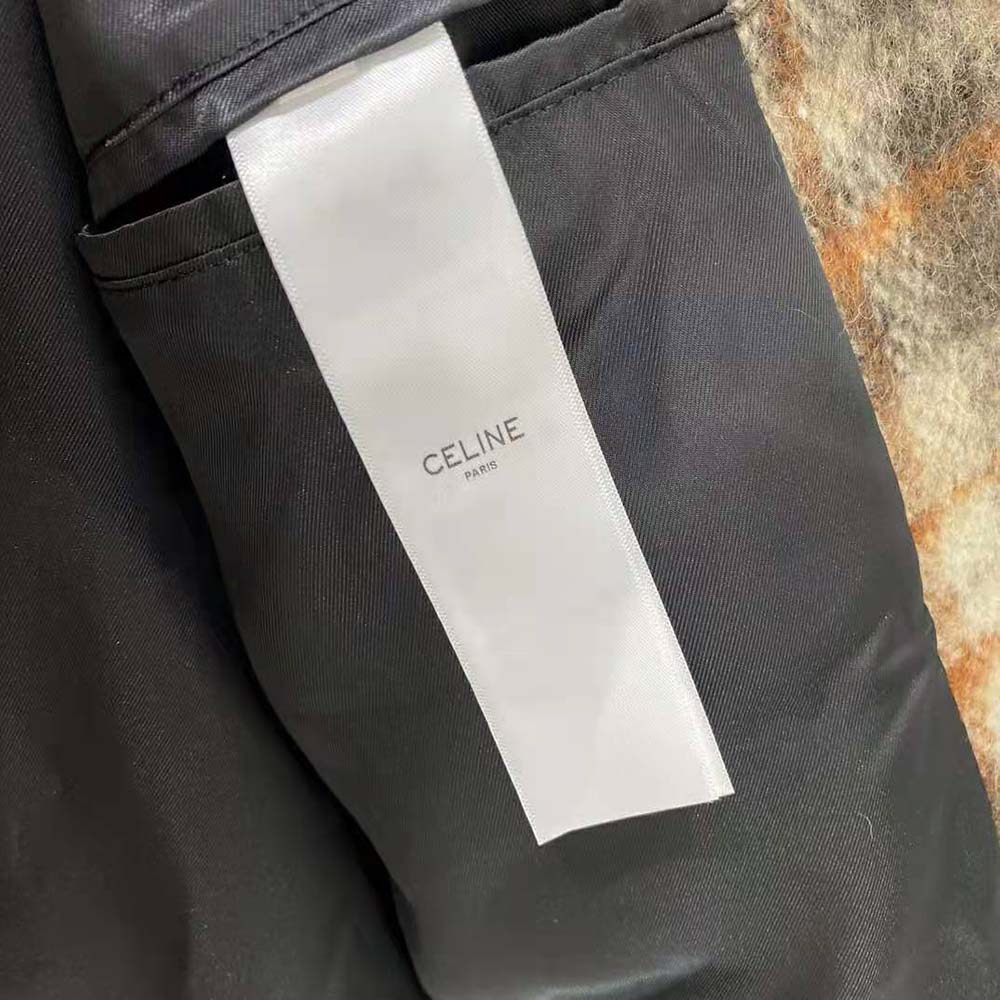 Celine Men Loose Teddy Jacket in Brushed Checked Tweed - image 9