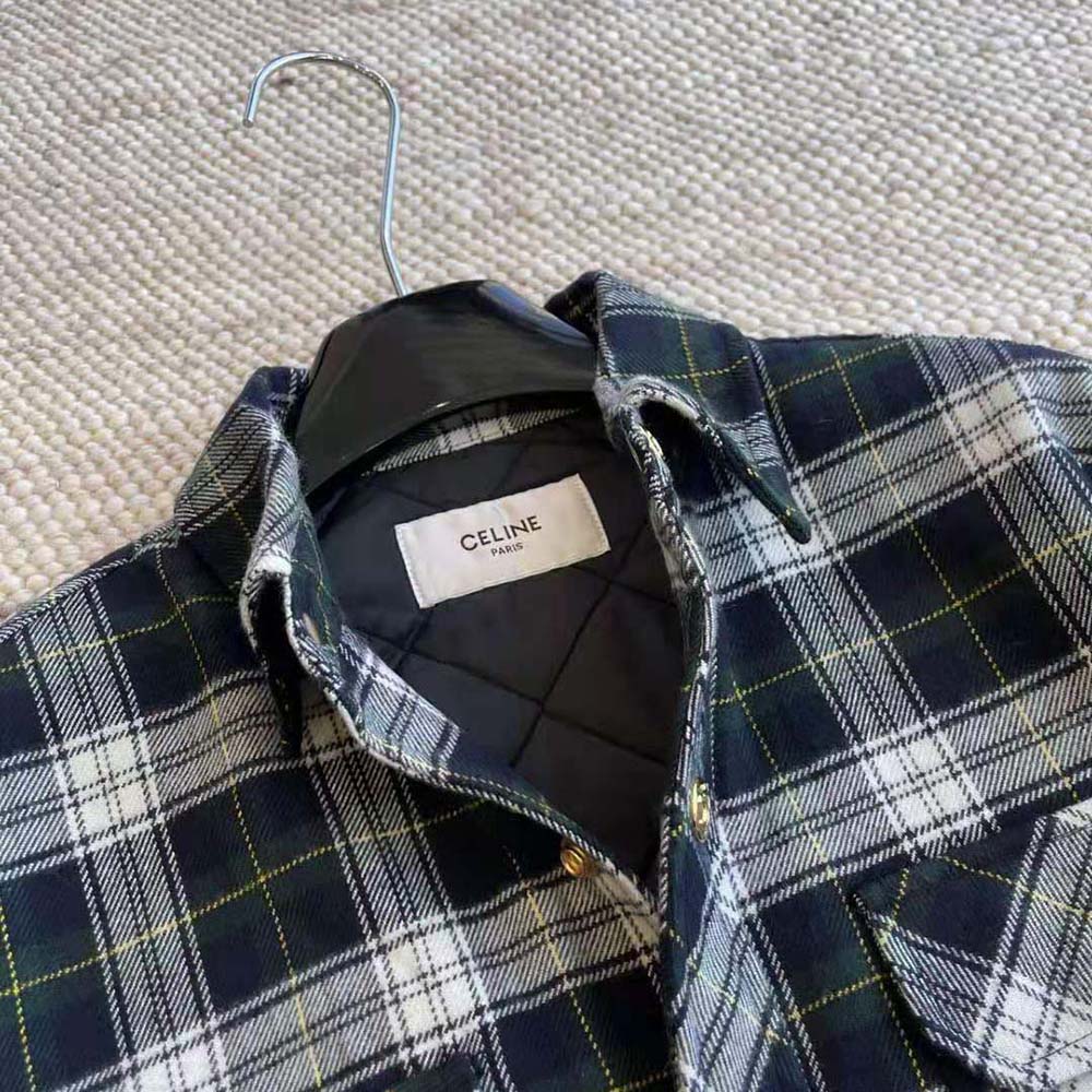 Celine Men Overshirt in Tartan Cashmere - image 8