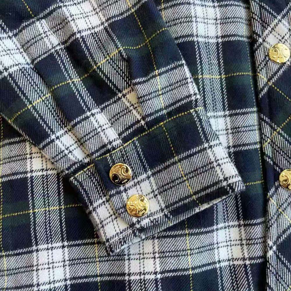 Celine Men Overshirt in Tartan Cashmere - image 9