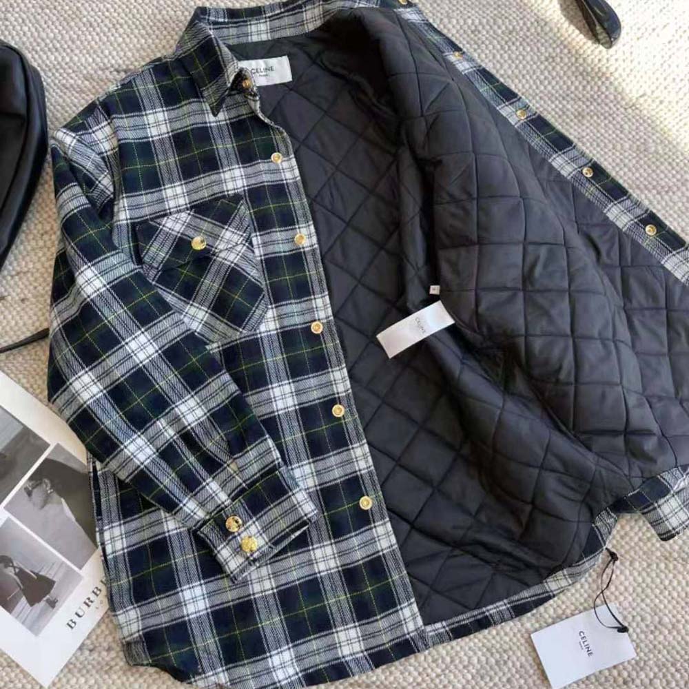 Celine Men Overshirt in Tartan Cashmere - image 7