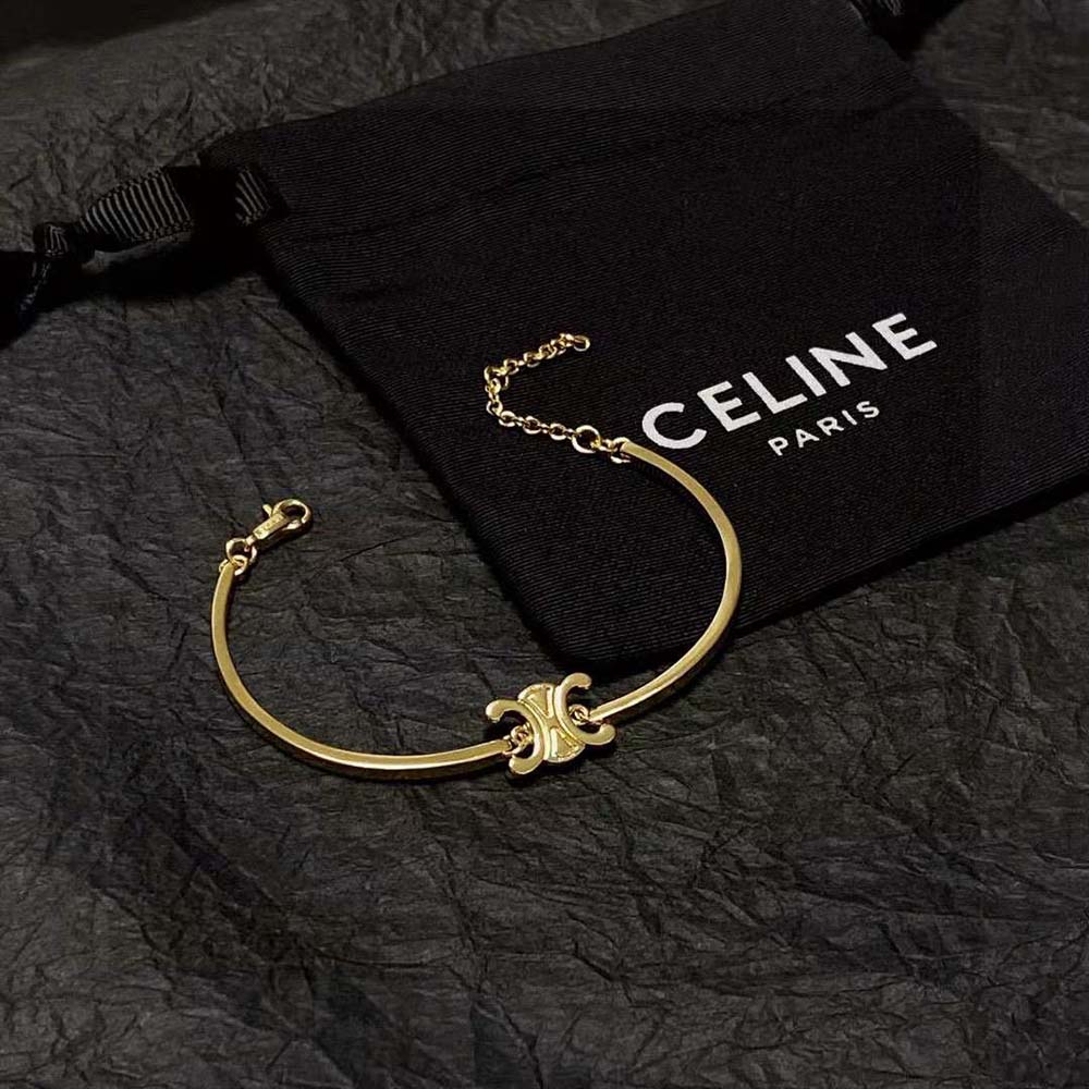 Celine Women Triomphe Articulated Bracelet in Brass with Gold Finish - image 4
