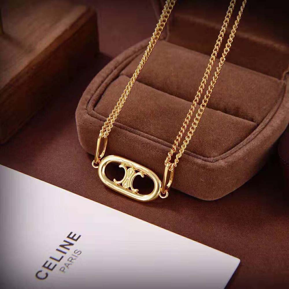 Celine Women Triomphe Necklace in Gold Brass - image 6