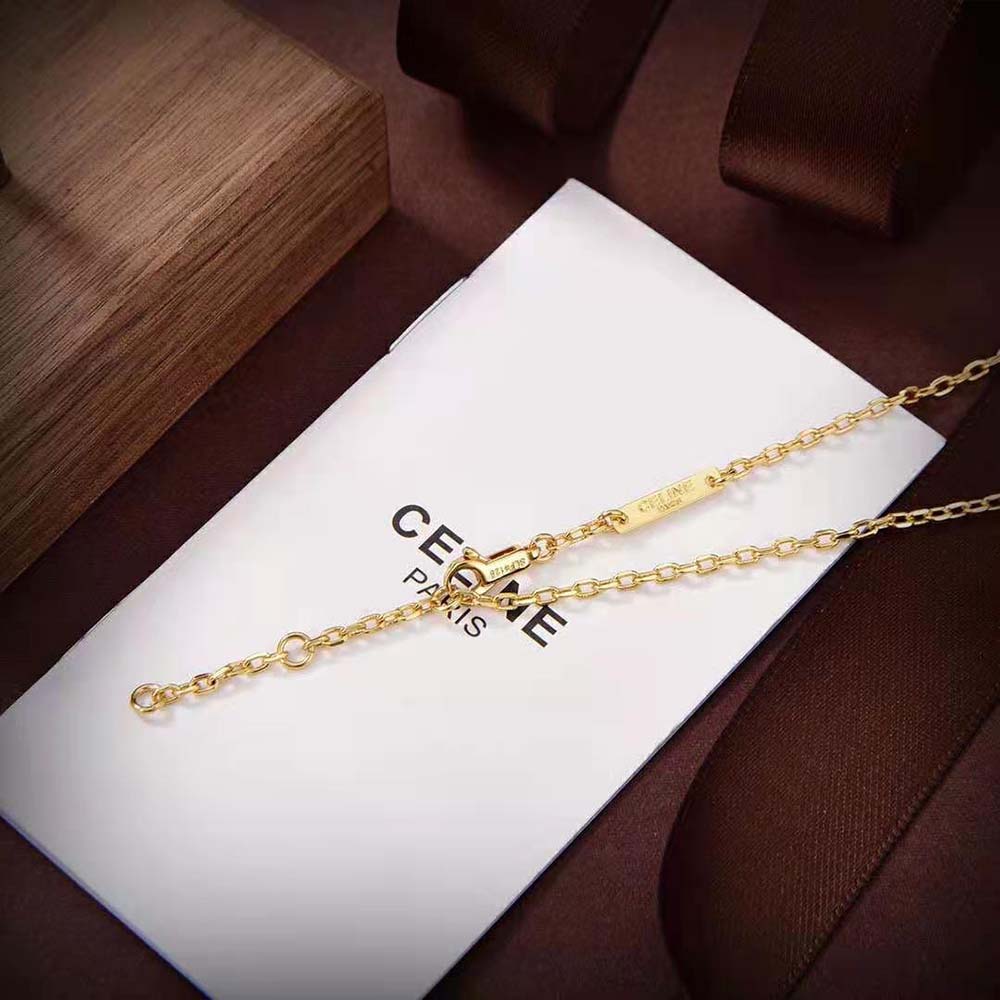 Celine Women Triomphe Trio Necklace in Brass with Gold Finish - image 6