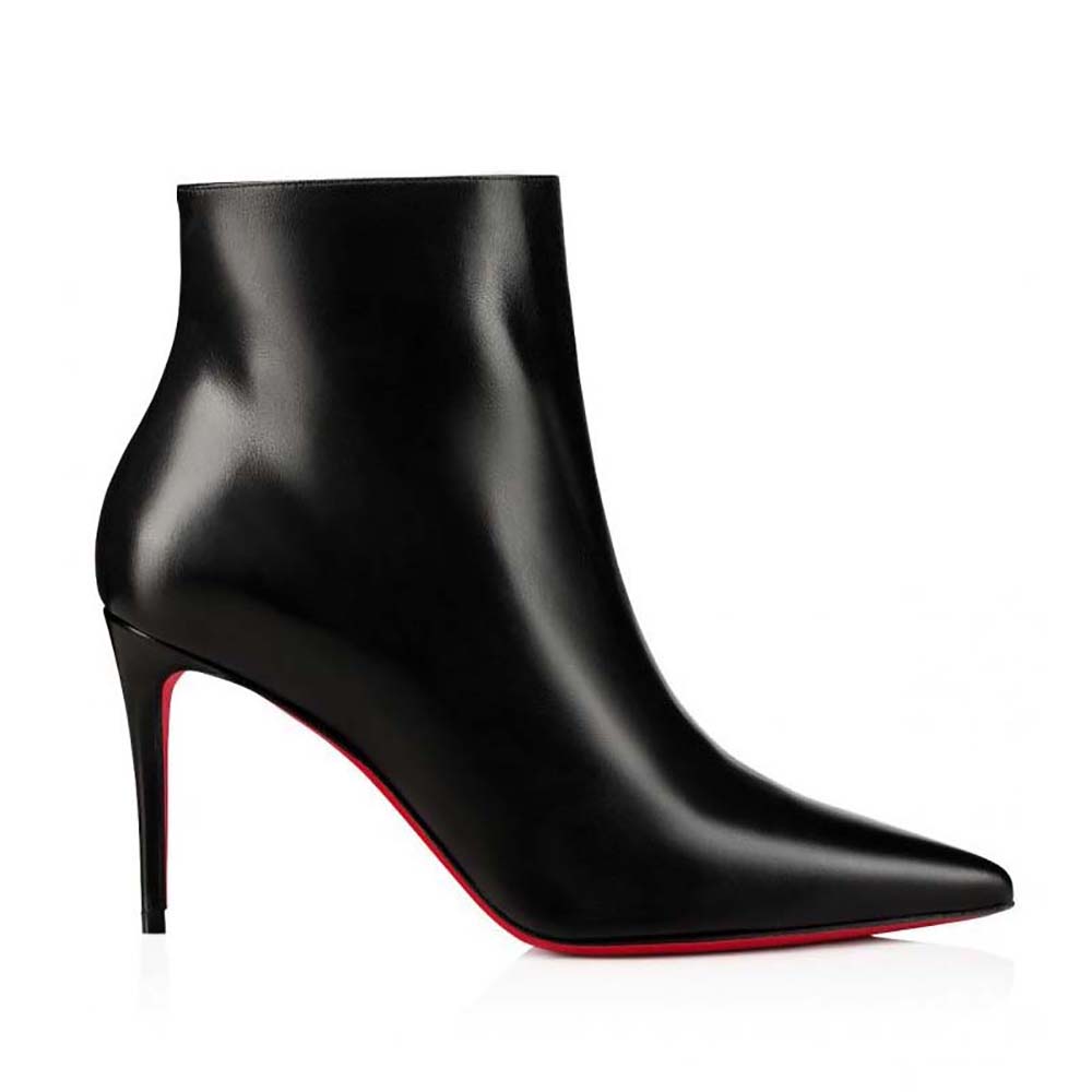 Side view of Christian Louboutin Women So Kate Booty 85 mm Low Boots-Black