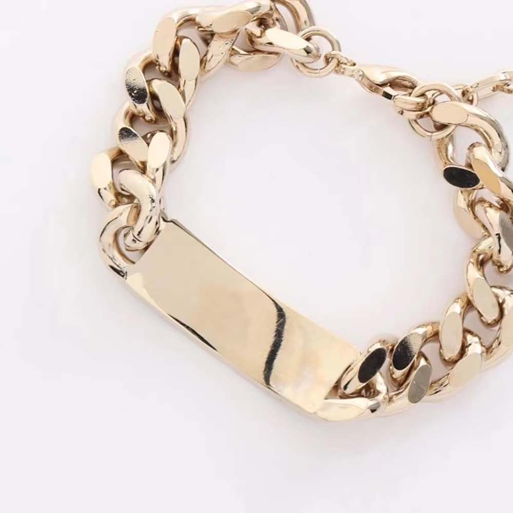 Dior Men Christian Dior Couture Chain Link Bracelet Gold and Silver-Finish Brass - image 5