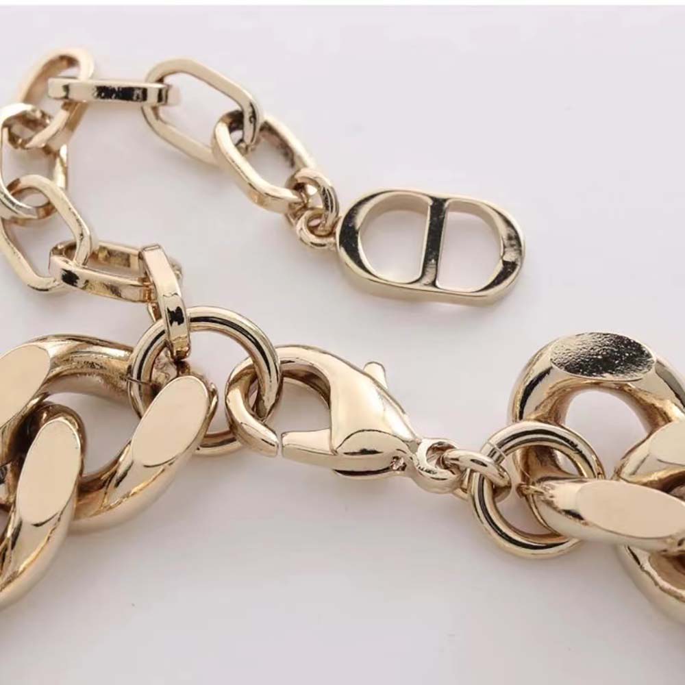Dior Men Christian Dior Couture Chain Link Bracelet Gold and Silver-Finish Brass - image 7