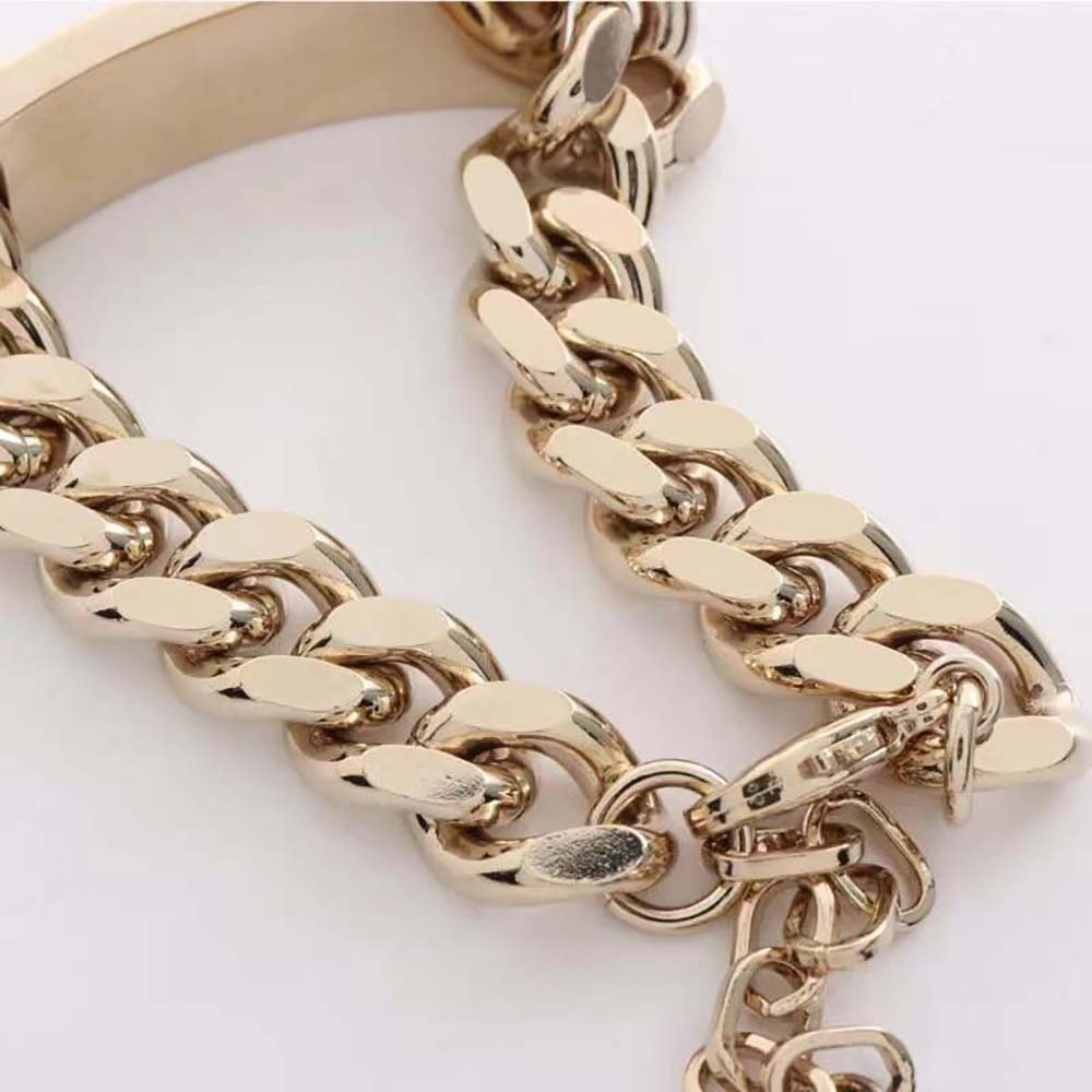 Dior Men Christian Dior Couture Chain Link Bracelet Gold and Silver-Finish Brass - image 6