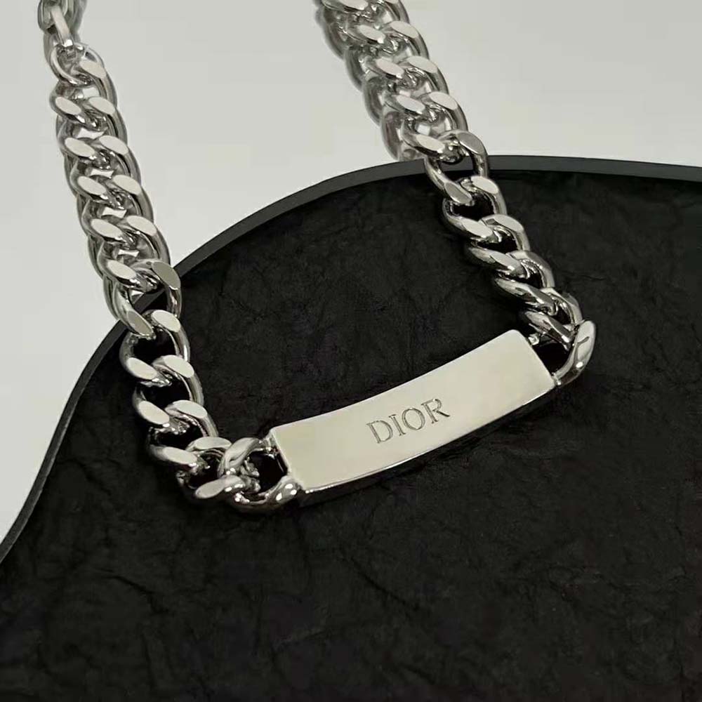 Dior Men Christian Dior Couture Chain Link Bracelet Silver-Finish Brass - image 6
