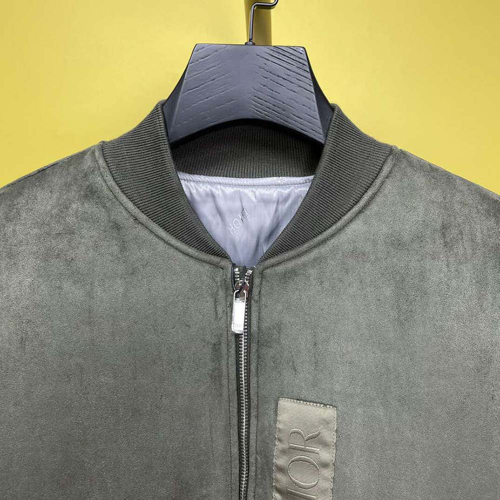 Dior Men Zipped Varsity Blouson Beige Calfskin - image 4