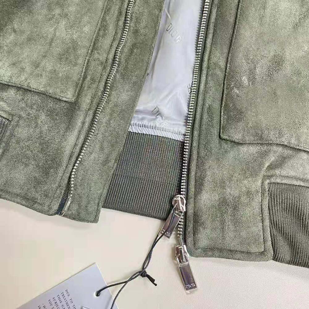 Dior Men Zipped Varsity Blouson Beige Calfskin - image 6