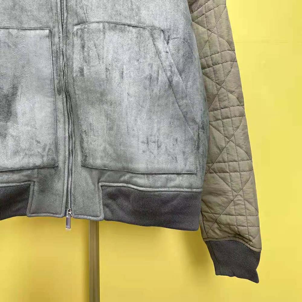Dior Men Zipped Varsity Blouson Beige Calfskin - image 9