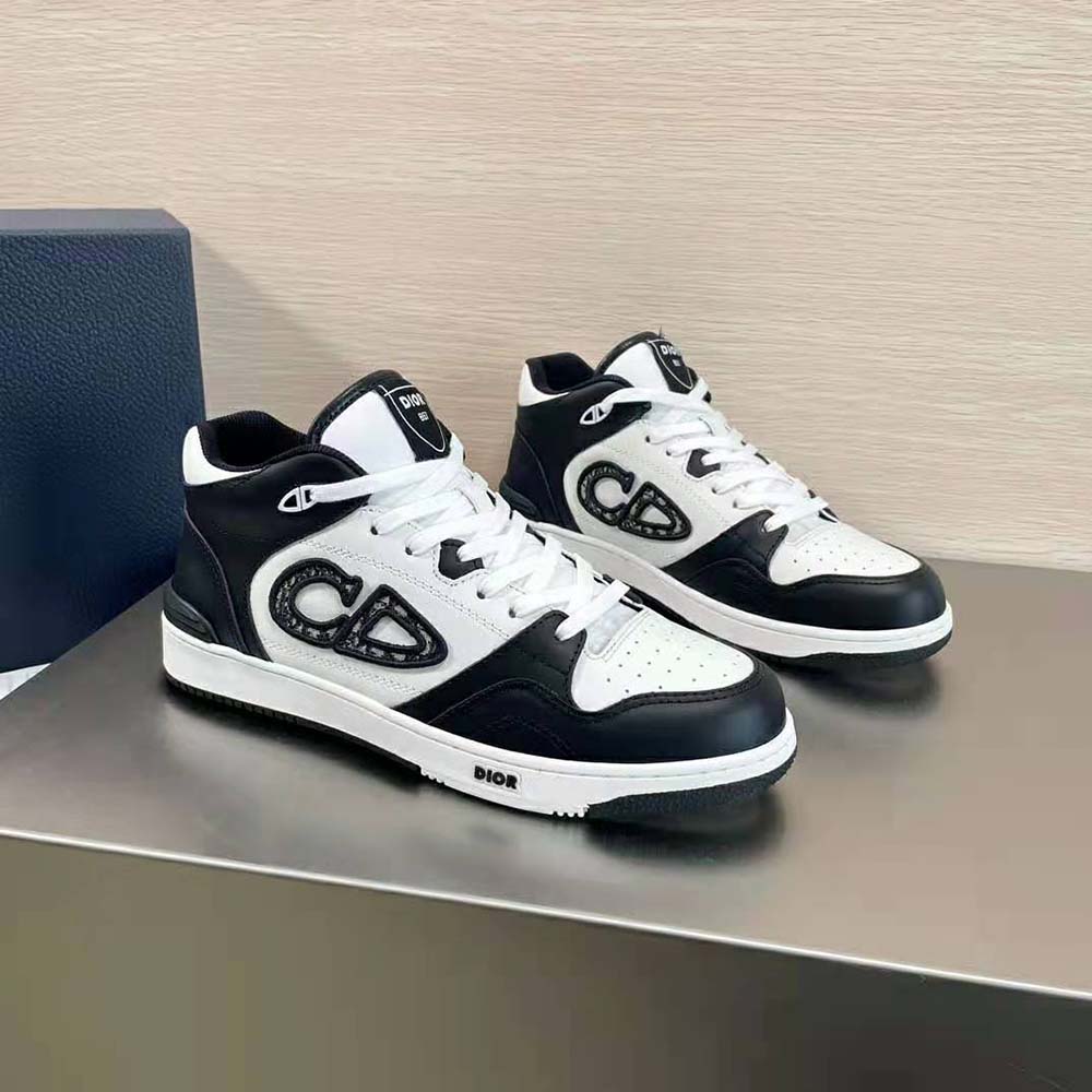 Dior Men B57 Mid-Top Sneaker Black and White Smooth Calfskin - image 4