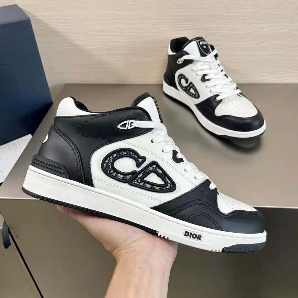 Dior Men B57 Mid-Top Sneaker Black and White Smooth Calfskin - image 5