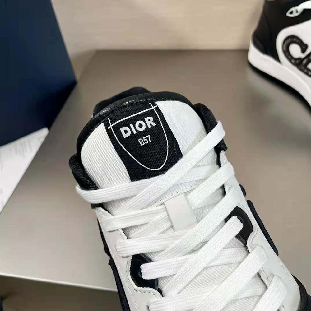 Dior Men B57 Mid-Top Sneaker Black and White Smooth Calfskin - image 8