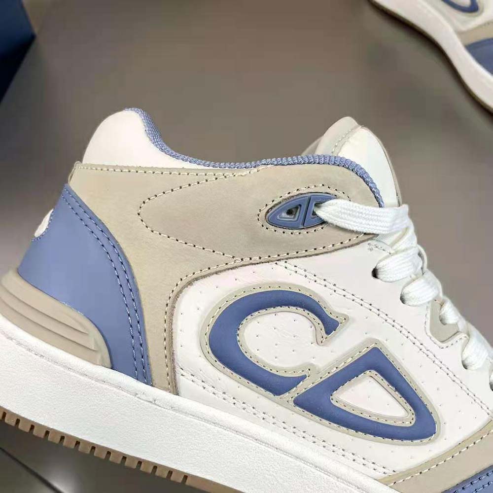 Dior Men B57 Mid-Top Sneaker Blue and Cream Smooth Calfskin and Beige Suede - image 7