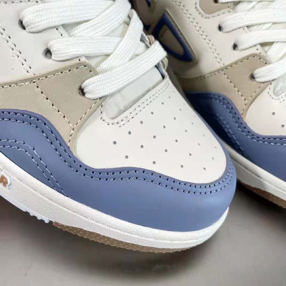 Dior Men B57 Mid-Top Sneaker Blue and Cream Smooth Calfskin and Beige Suede - image 6