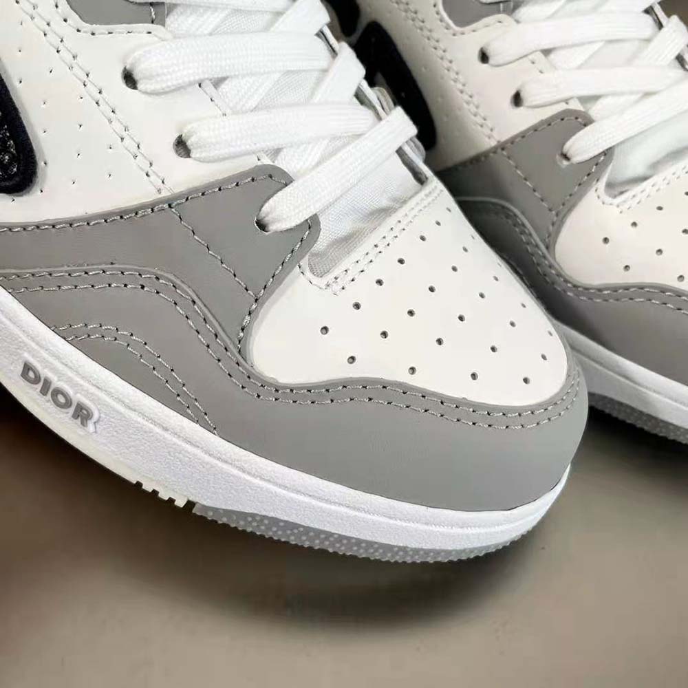 Dior Men B57 Mid-Top Sneaker Gray and White Smooth Calfskin - image 6