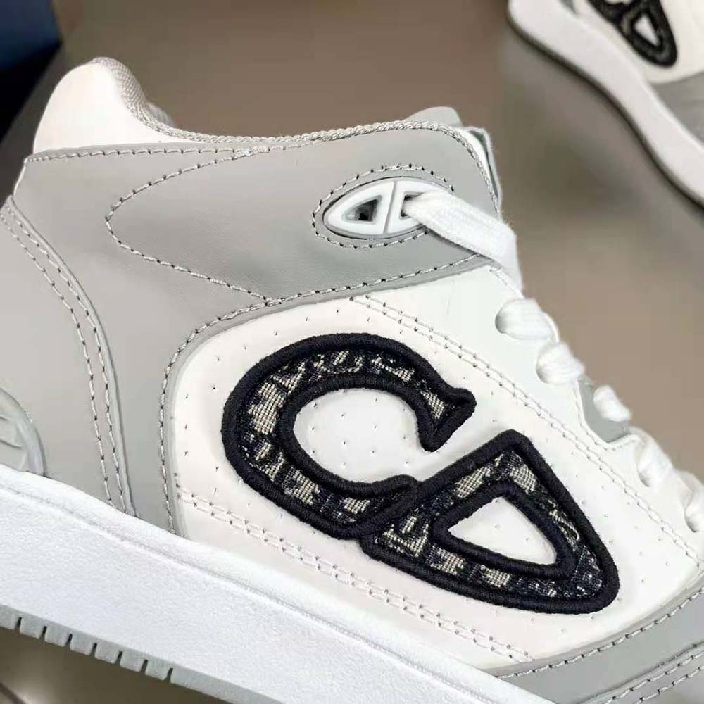Dior Men B57 Mid-Top Sneaker Gray and White Smooth Calfskin - image 7