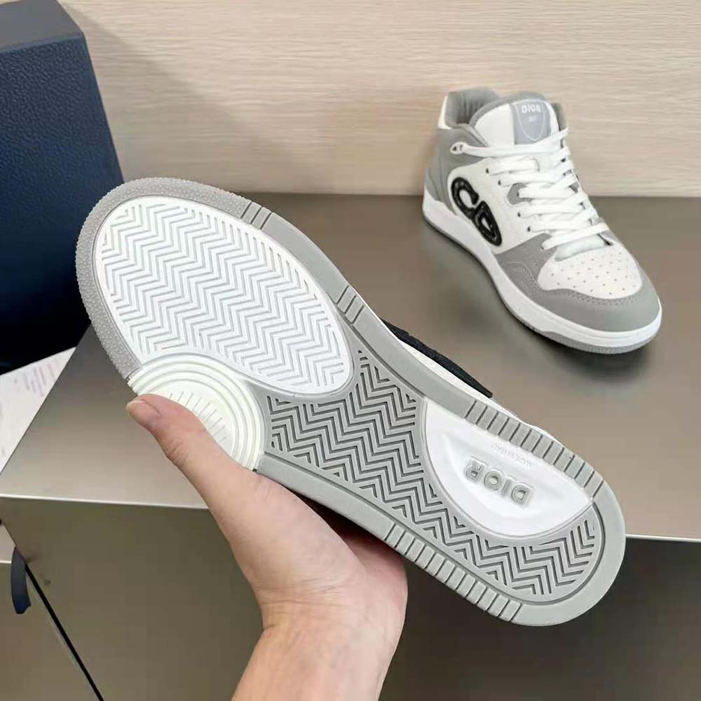 Dior Men B57 Mid-Top Sneaker Gray and White Smooth Calfskin - image 10