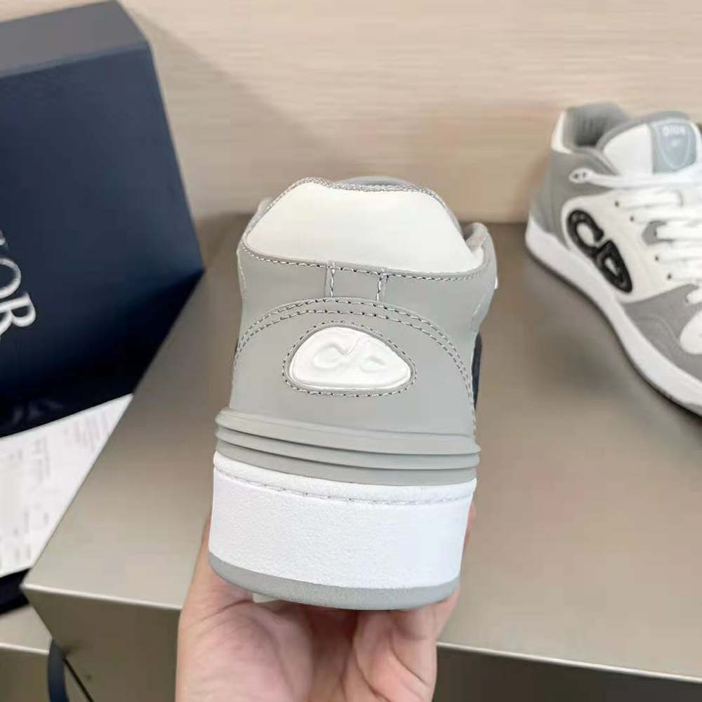 Dior Men B57 Mid-Top Sneaker Gray and White Smooth Calfskin - image 9