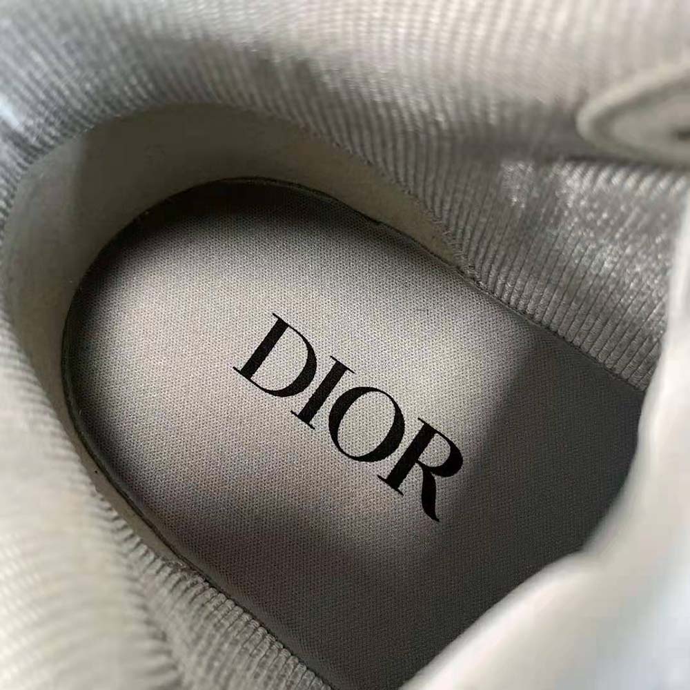 Dior Men B57 Mid-Top Sneaker Gray and White Smooth Calfskin - image 8