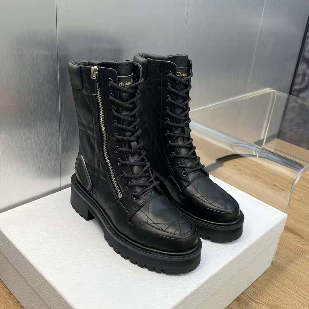 Dior Women D-Leader Ankle Boot Black Quilted Cannage Calfskin - image 4