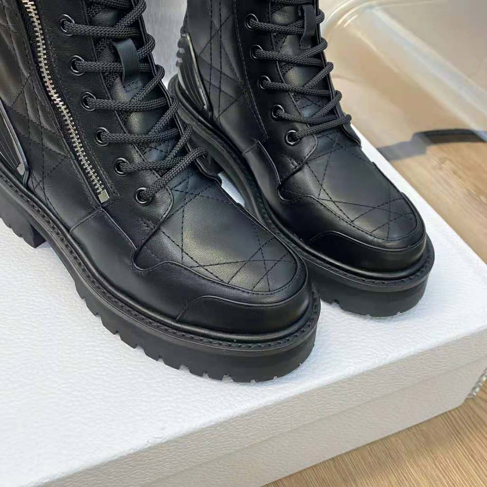 Dior Women D-Leader Ankle Boot Black Quilted Cannage Calfskin - image 9
