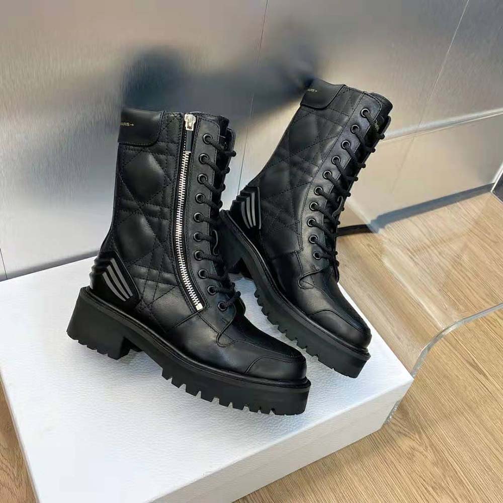 Dior Women D-Leader Ankle Boot Black Quilted Cannage Calfskin - image 6