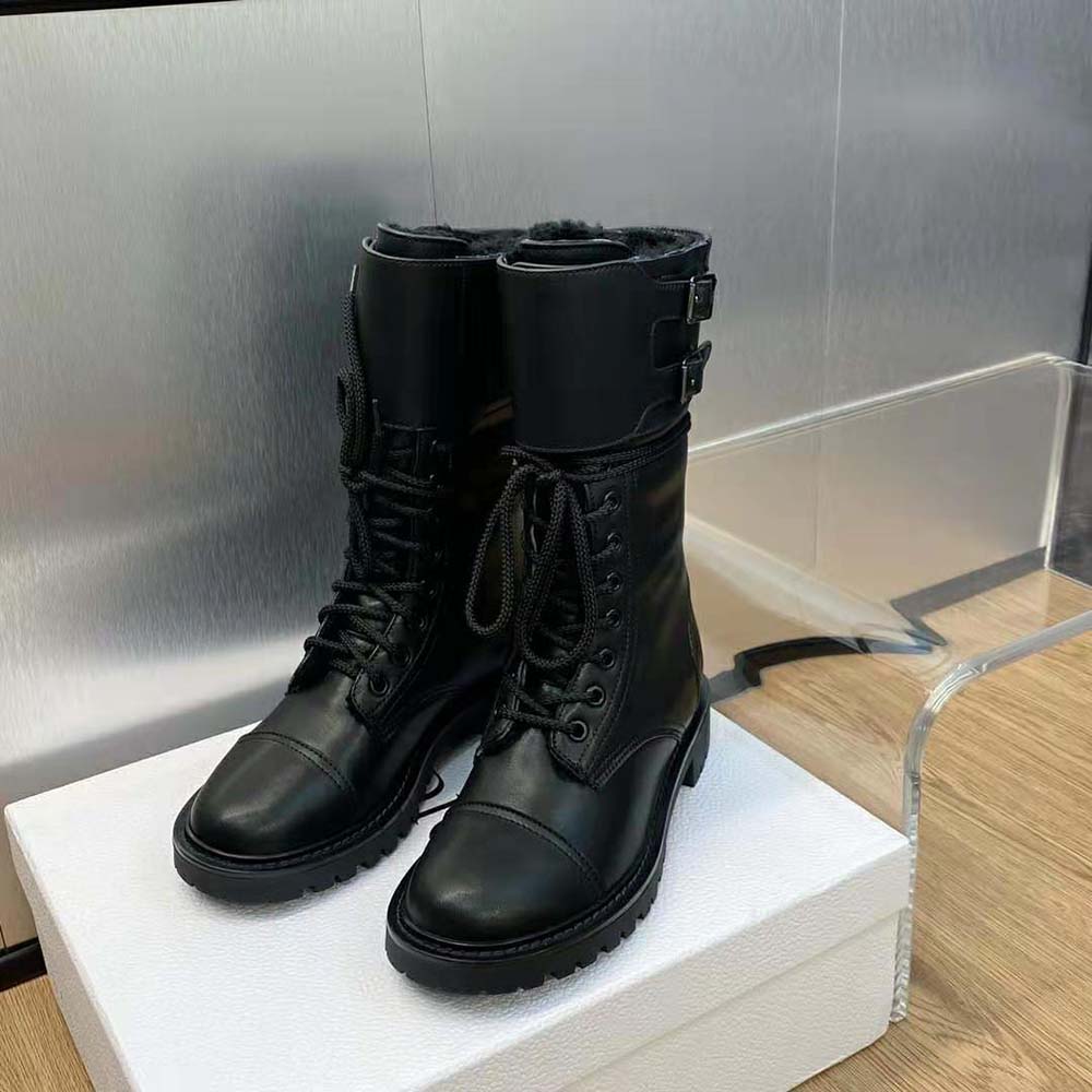 Dior Women D-trap Ankle Boot Black Calfskin and Shearling - image 5