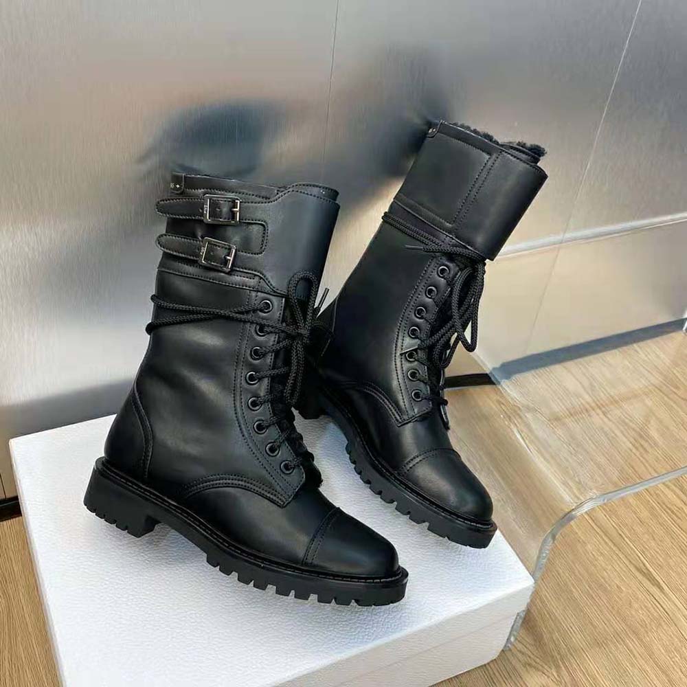 Dior Women D-trap Ankle Boot Black Calfskin and Shearling - image 6