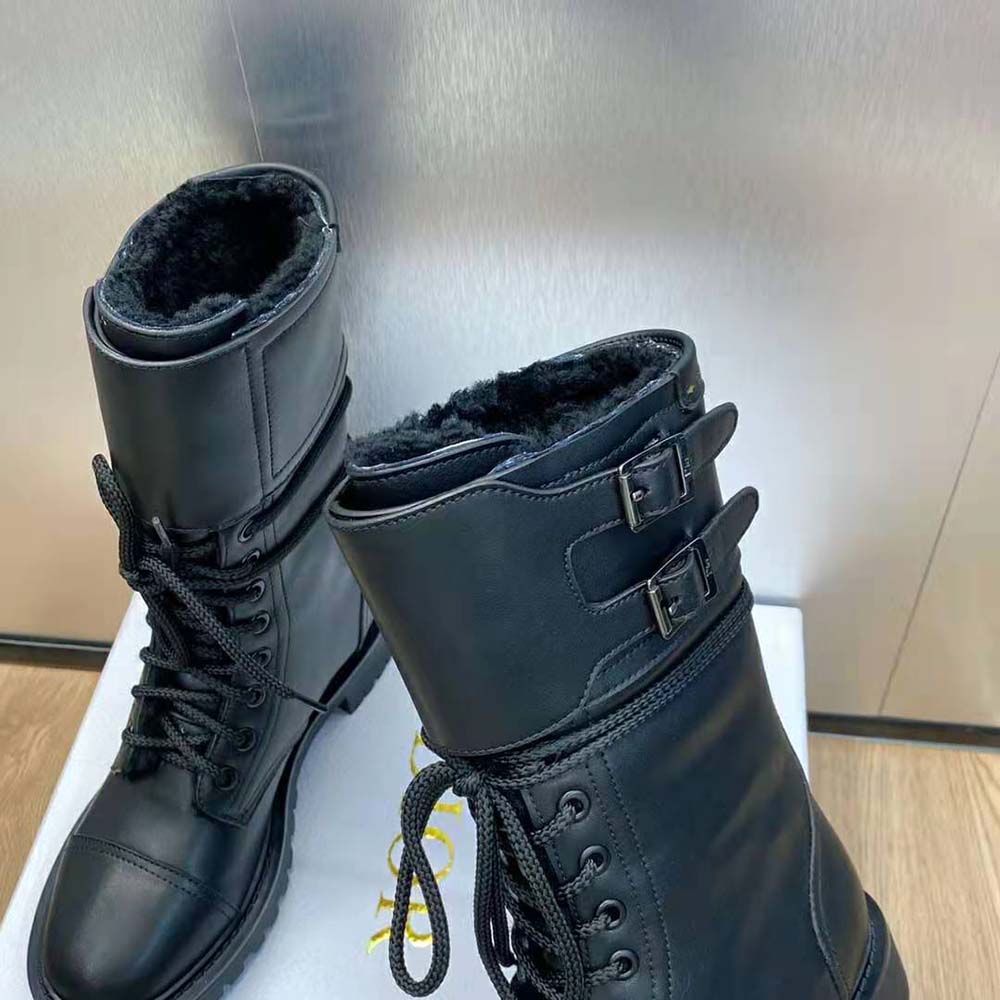 Dior Women D-trap Ankle Boot Black Calfskin and Shearling - image 8