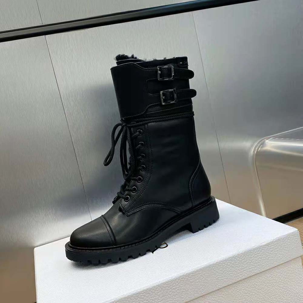 Dior Women D-trap Ankle Boot Black Calfskin and Shearling - image 7