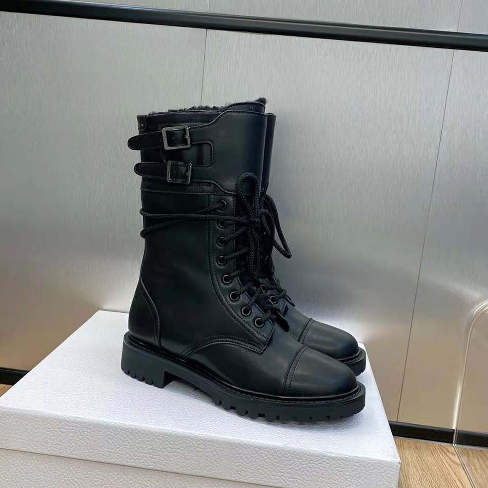 Dior Women D-trap Ankle Boot Black Calfskin and Shearling - image 4