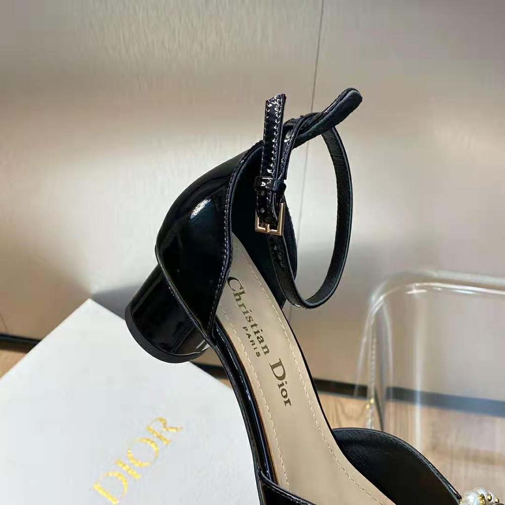 Dior Women Dior Rose Pump Black Patent Calfskin and White Resin Pearls - image 9