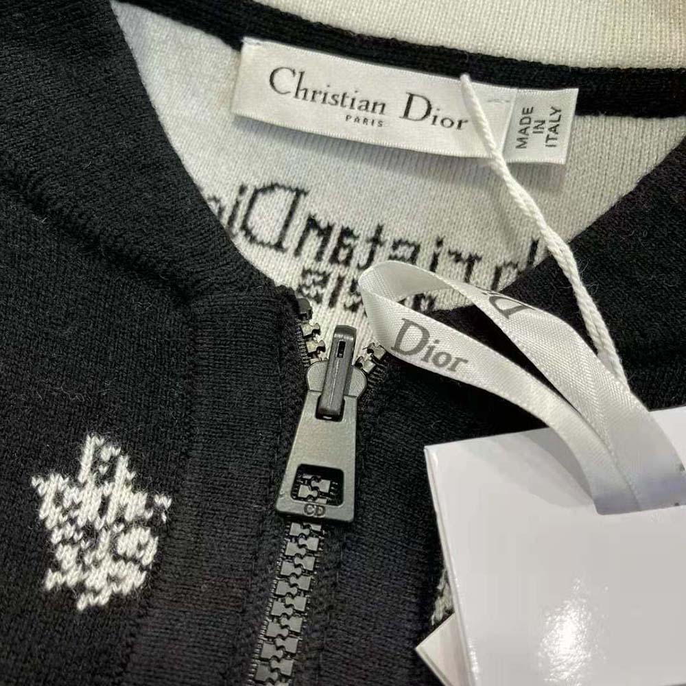 Dior Men Dioralps Reversible Bomber Jacket Black Technical Cashmere Knit - image 10