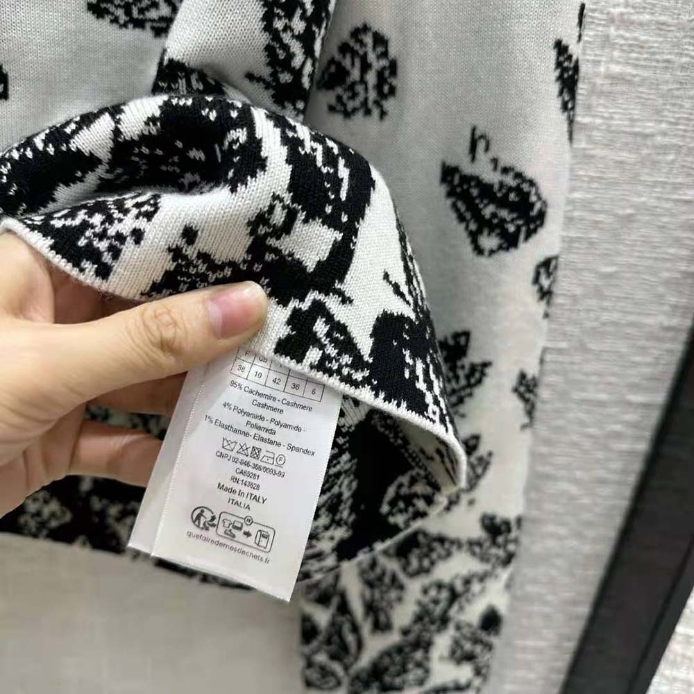 Dior Men Dioralps Reversible Sweater Black and White Technical Cashmere Knit - image 10