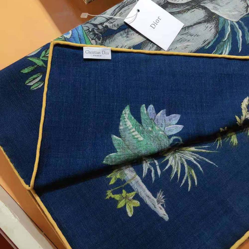 Dior Women Etoile De Voyage 90 Square Scarf Deep Blue Multicolor Silk Twill - image 8