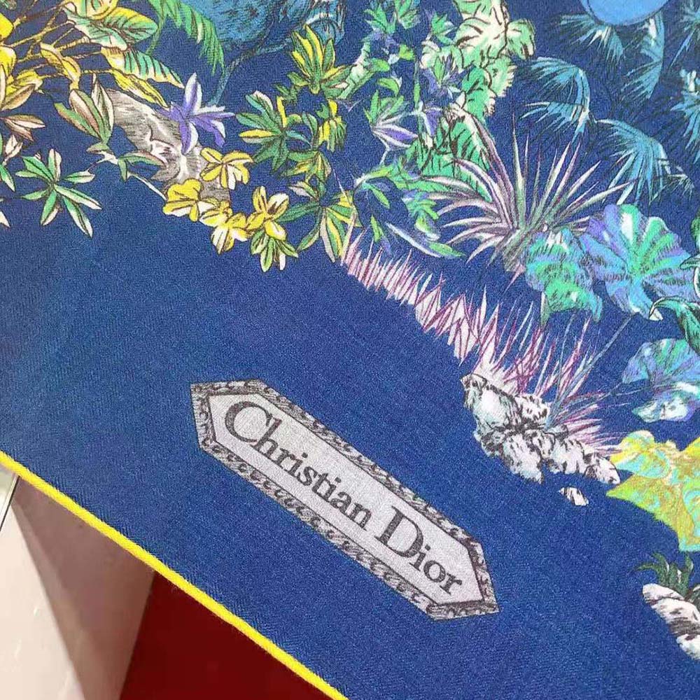 Dior Women Etoile De Voyage 90 Square Scarf Deep Blue Multicolor Silk Twill - image 9