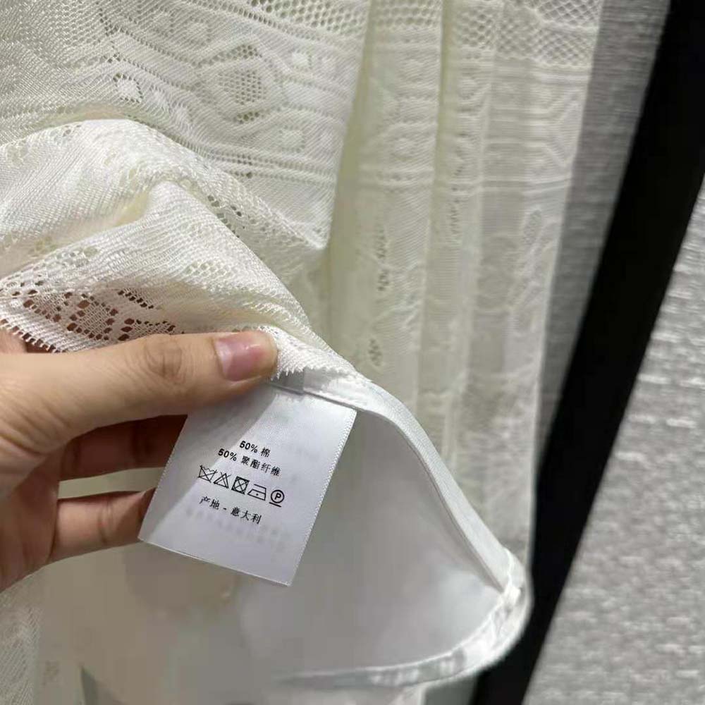 Dior Women Flared Mid-length Skirt Ecru Technical Cotton Lace with D-Lace Butterfly Motif - image 10