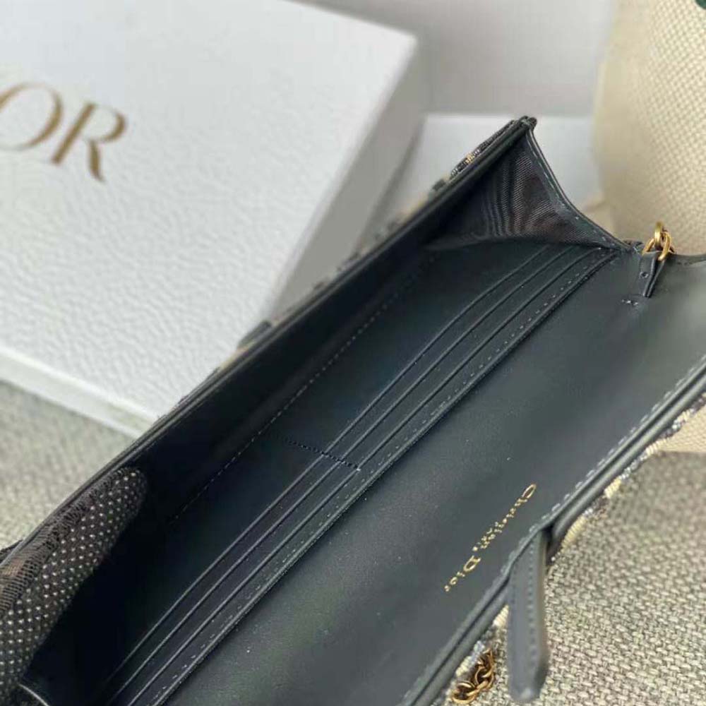 Dior Women Long Saddle Wallet with Chain Blue Dior Oblique Jacquard - image 10