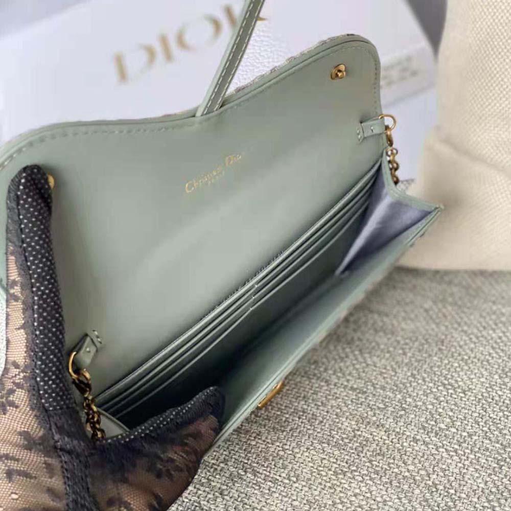 Dior Women Long Saddle Wallet with Chain Gray Dior Oblique Jacquard - image 7